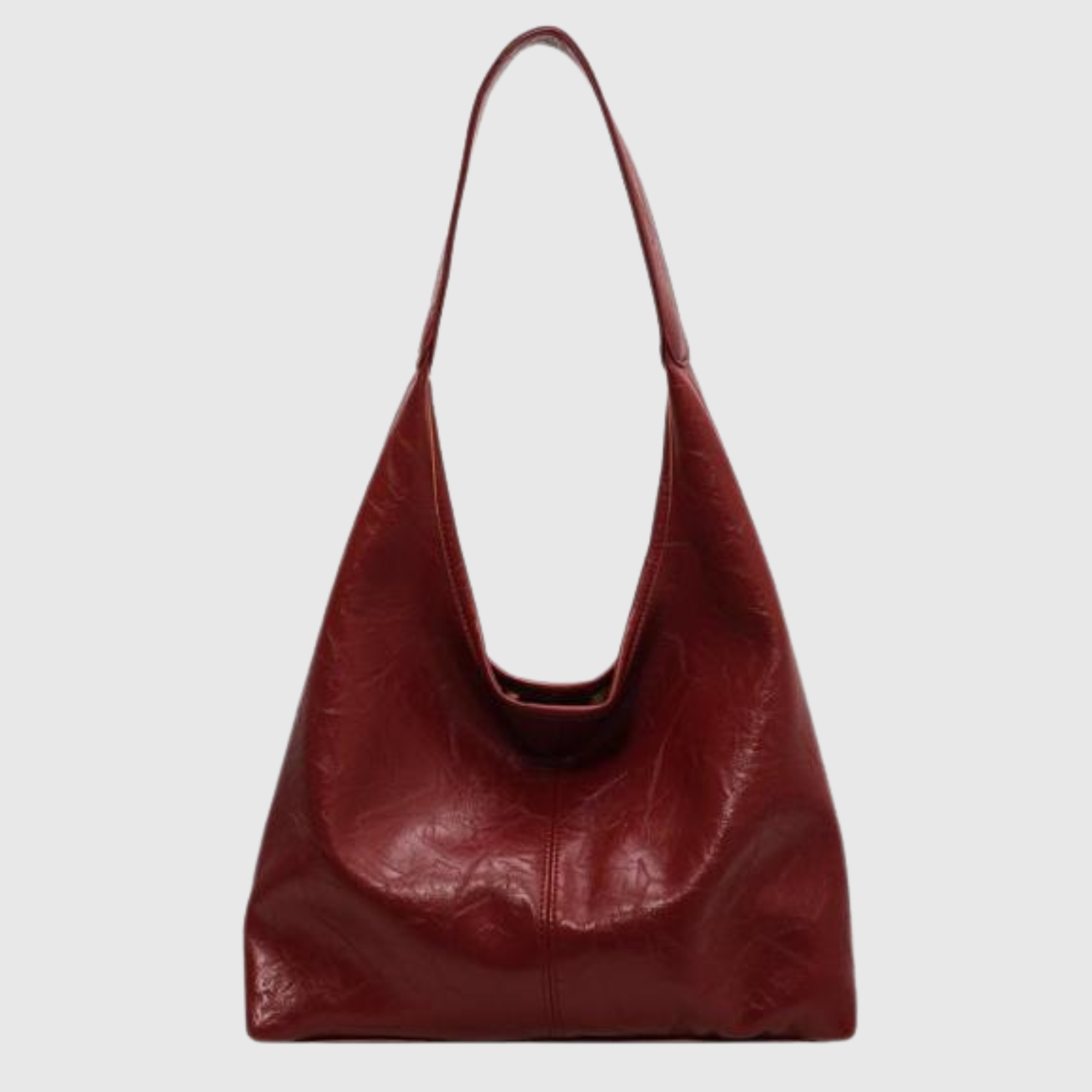 Large Faux Leather Shoulder Bag Women's Handbag-leyna moda20250218-Calm Wears-Wine red-Calm Wears