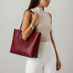 Large Leather Tote Bag, Women's Work Bag with Zipper-mayfair ellis20260422-Calm Wears-Rot-Calm Wears