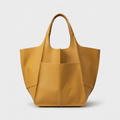 Oversized Leather Tote Bag, Large Shoulder Bag-mayfair ellis20260422-Calm Wears-Yellow-Calm Wears