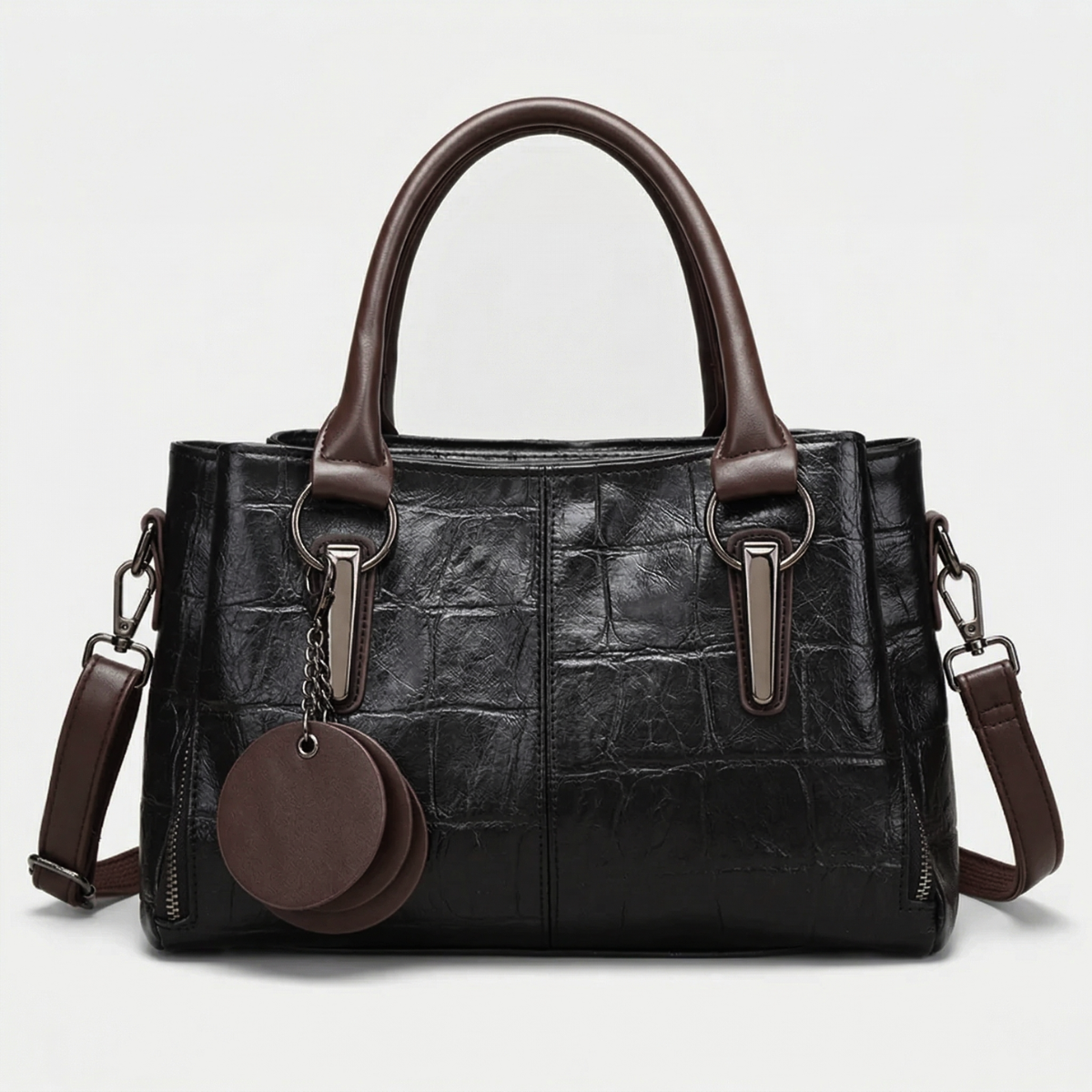 Vegan Leather Top-Handle Shoulder Bag-mayfair ellis20260422-Calm Wears-Black-Calm Wears