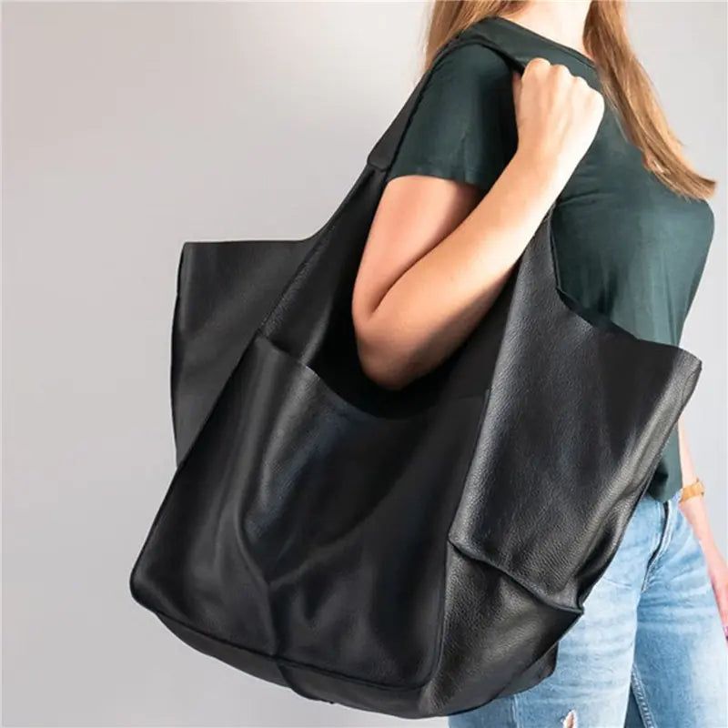 Essential Versatility by Clare - Urban Leather Tote Bag-clare bags20260419-Calm Wears-Deep Khaki-Calm Wears