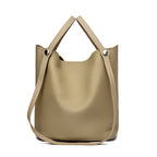 Casual Leather Bucket Bag