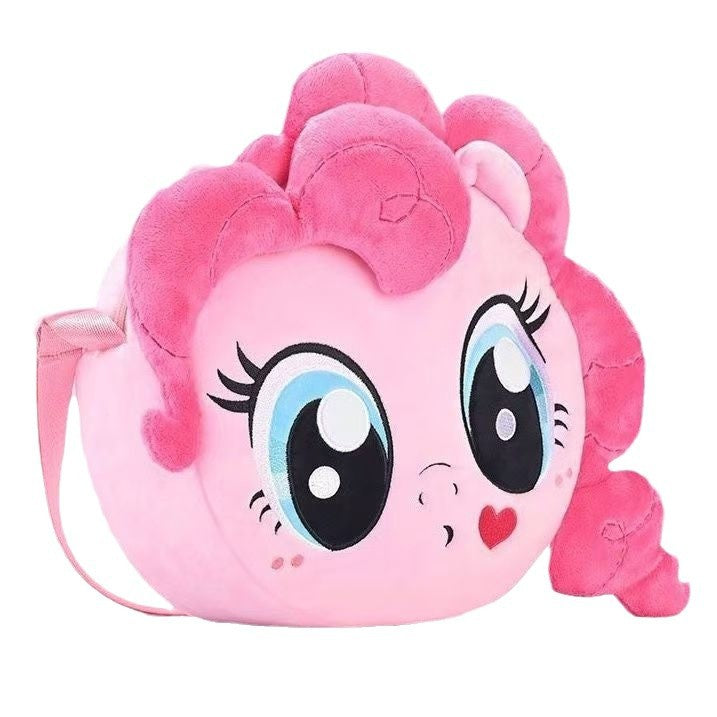 Plush shoulder bag with character design