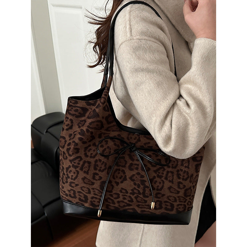 Women's tote bag with stylish leopard pattern and adjustable drawstring-https://detail.1688.com/offer/993474296938.html-Calm Wears-Khaki-nothing-Calm Wears