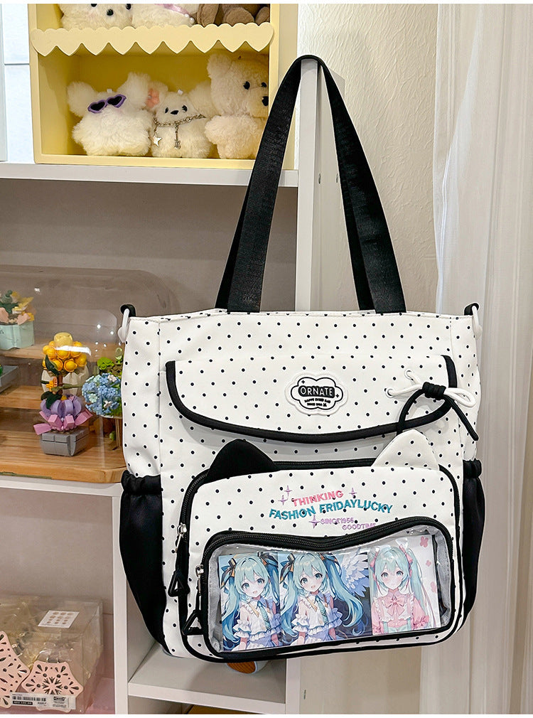 Casual Stylish Tote School Backpack-https://detail.1688.com/offer/1066729881650.html-Calm Wears-Black-Calm Wears