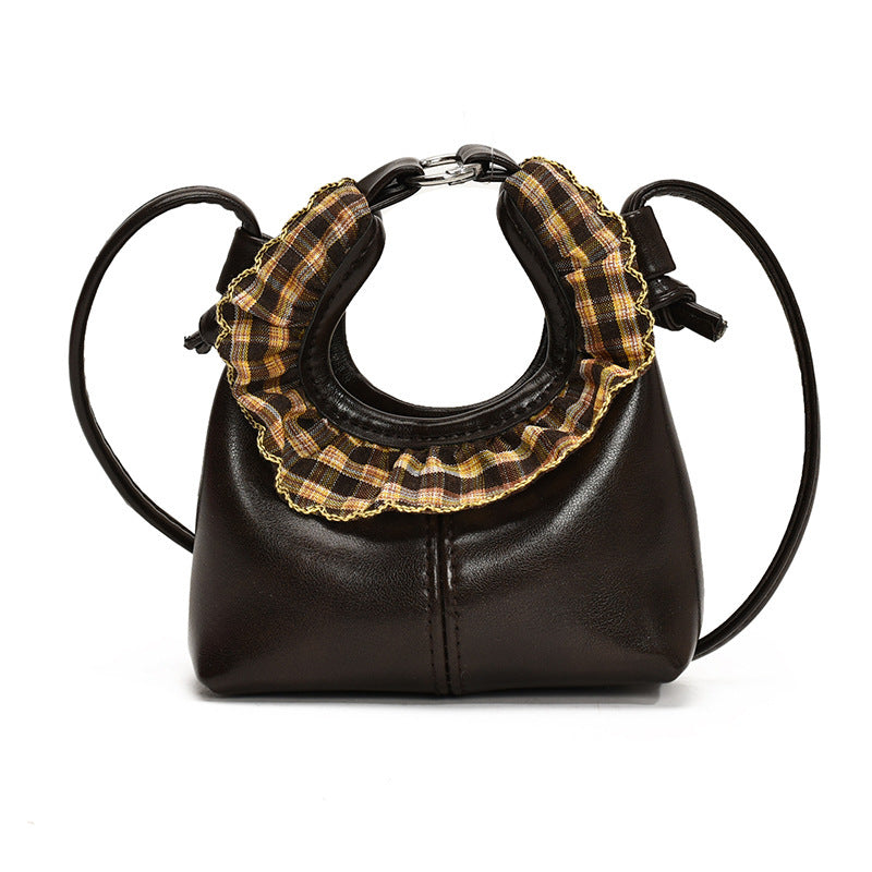 Women’s mini handbag with trendy ruffle design