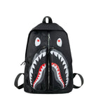 Backpack with Elaborately Designed Shark Motif