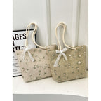 WoEmbroidered Straw Tote Bag