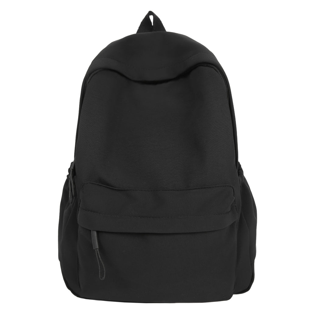 Leisure backpack with flexible side pockets and clear structure