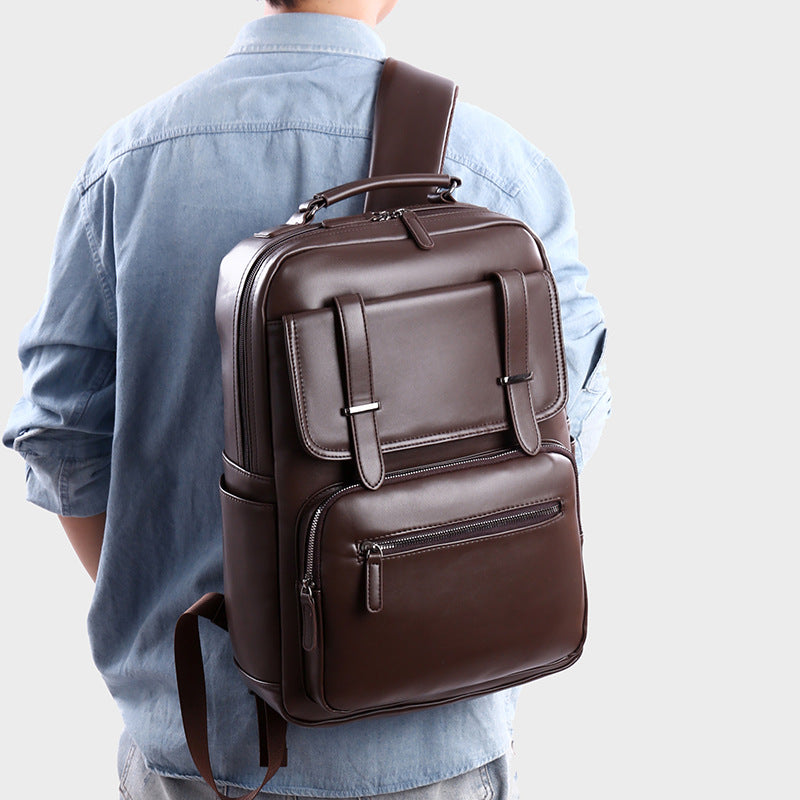 Leather Laptop Backpack Calm Wears