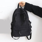 Cord-Backpack with Functional Zipper Pockets and Adjustable Shoulder Straps