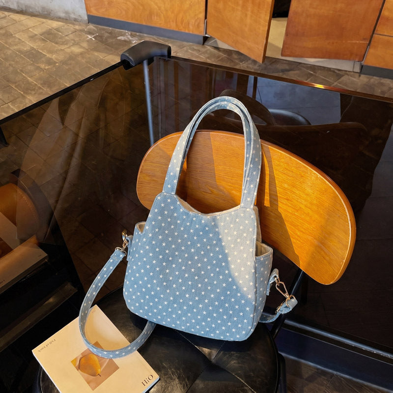 Versatile Star-Patterned Mini Shoulder Bag
