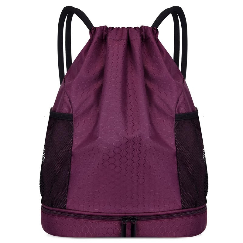Lightweight Hexagonal Pattern Drawstring Backpack