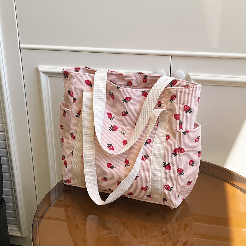 WoFloral Patterned Canvas Shopping Tote Bag