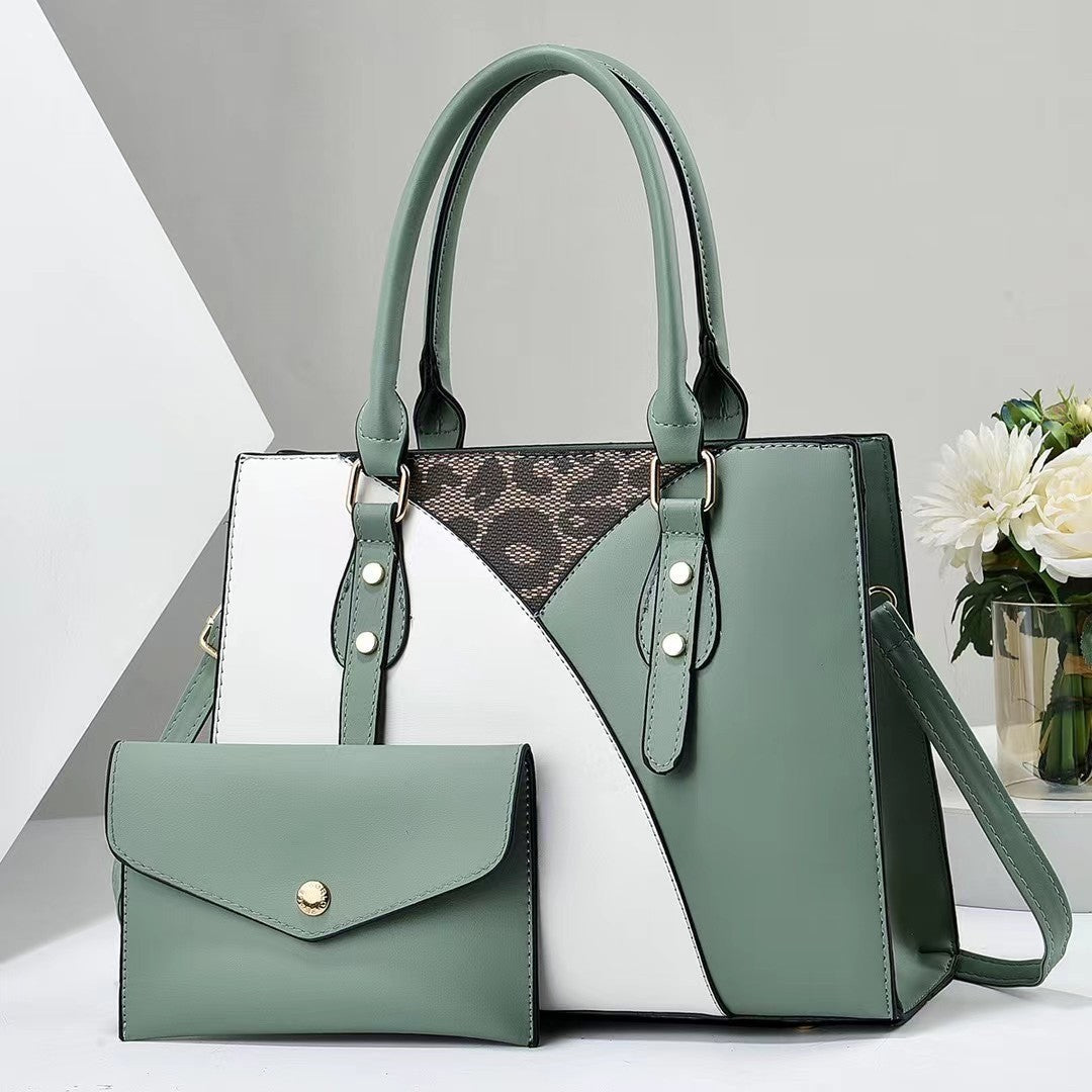 Ladies' fashionable tote bag with removable clutch-https://detail.1688.com/offer/759369507052.html-Calm Wears-Green-33-Calm Wears