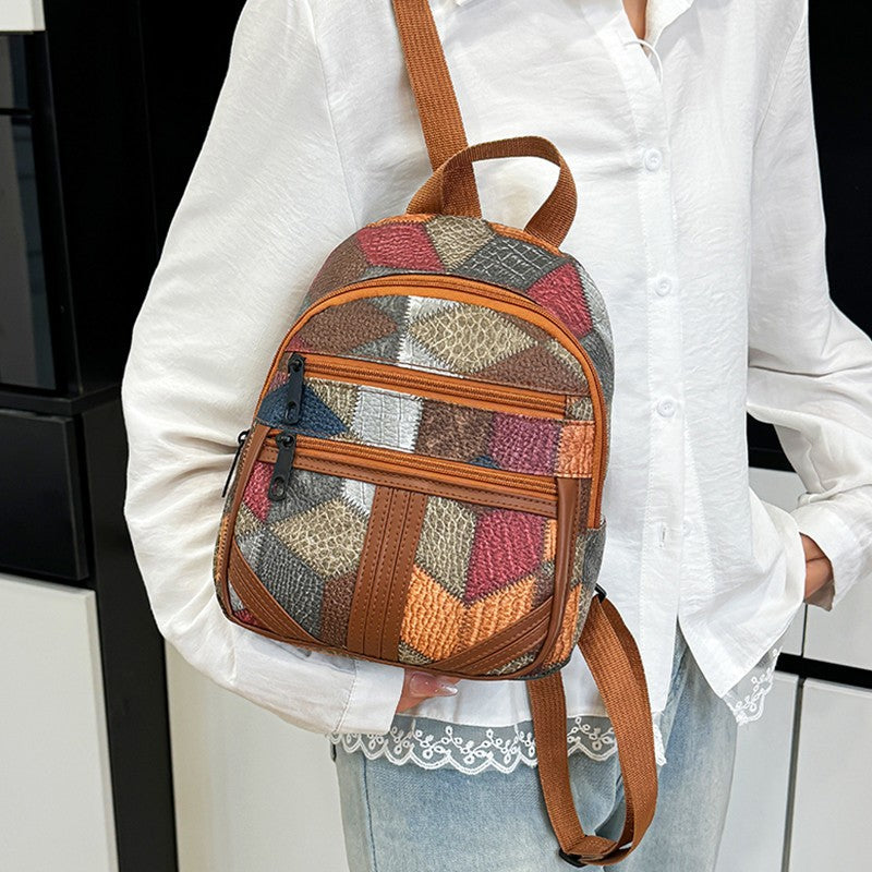 Stylish Geometric Patterned Mini Backpack Calm Wears