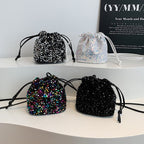 Glittery Sequin Drawstring Mini Bag