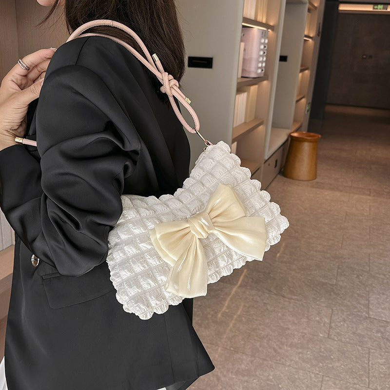 WoBow-Embellished Textured Handbag