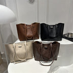Women's elegant shopping bag with textured design-https://detail.1688.com/offer/1007496887496.html-Calm Wears-Black-nothing-Calm Wears