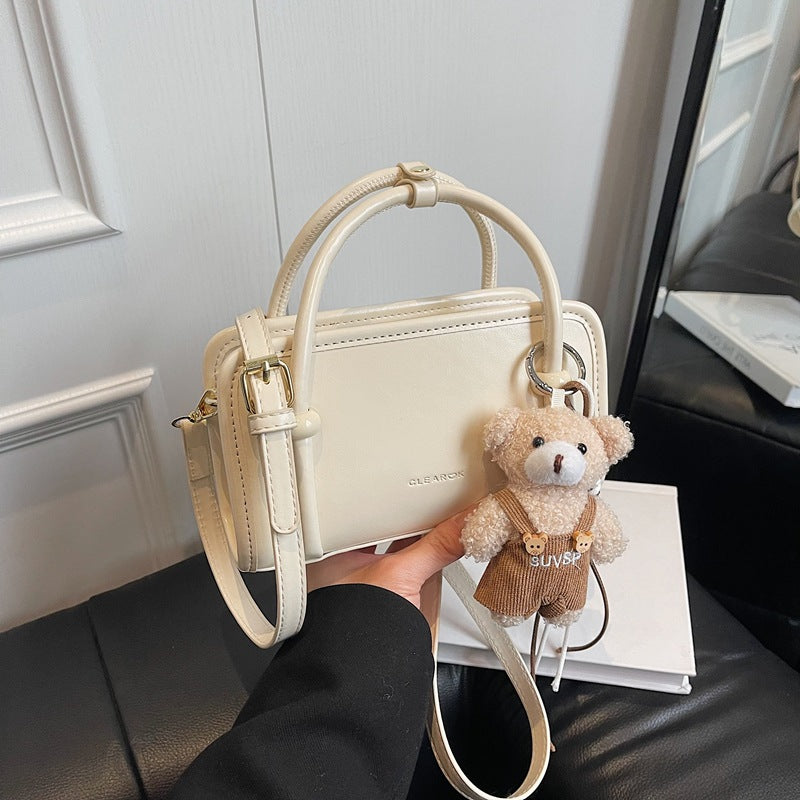 Women's mini handbag with cute bear charm-https://detail.1688.com/offer/1006632984581.html-Calm Wears-White-Size: with tag-Calm Wears