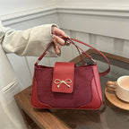 Stylish Faux Suede Handbag