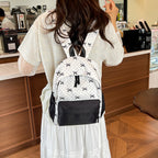 Cute everyday backpack with embroidered bows