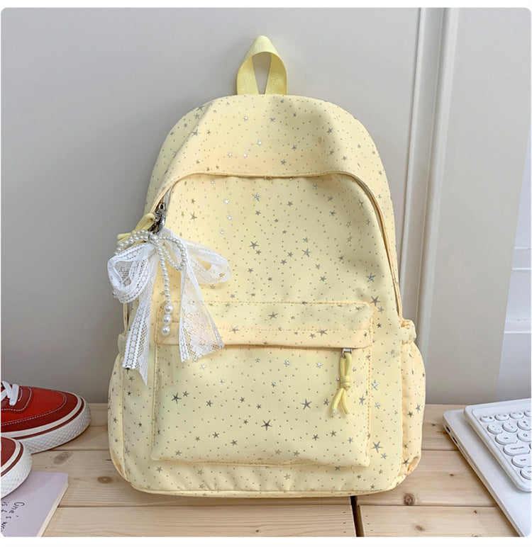 Stylish Star-Print Casual School Backpack-https://detail.1688.com/offer/1038216755540.html-Calm Wears-Yellow-Calm Wears