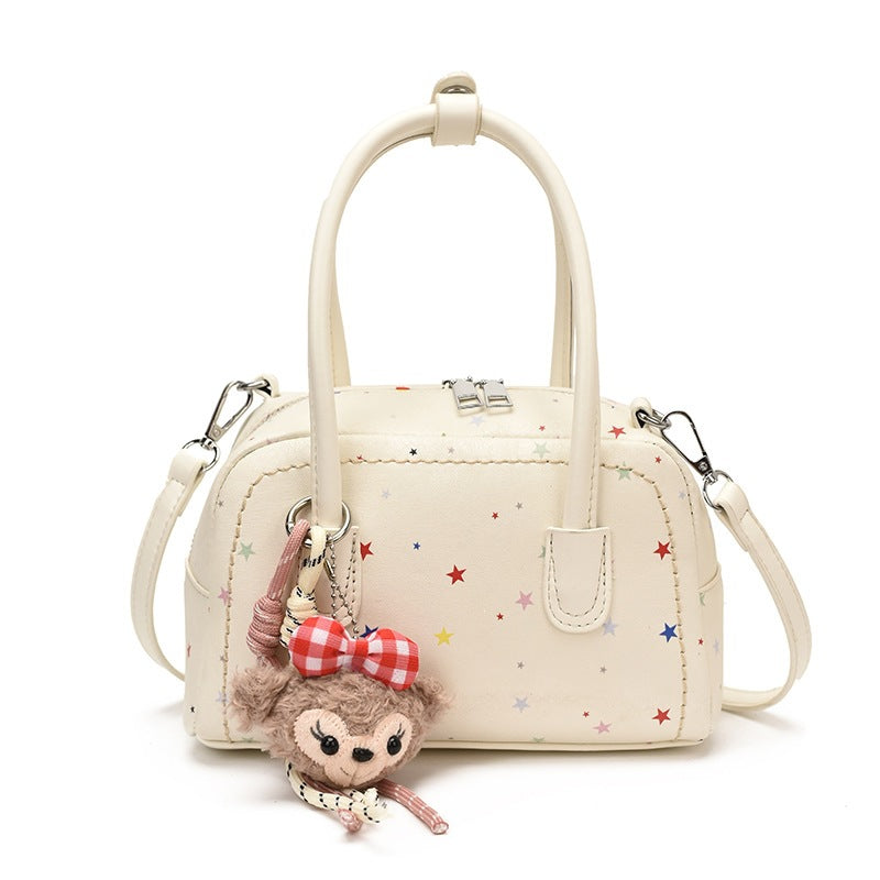 Women's Mini Handbag with Colorful Star Motif