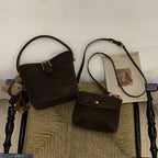 Women Hobo and Mini Handbag Set with Playful Pendant
