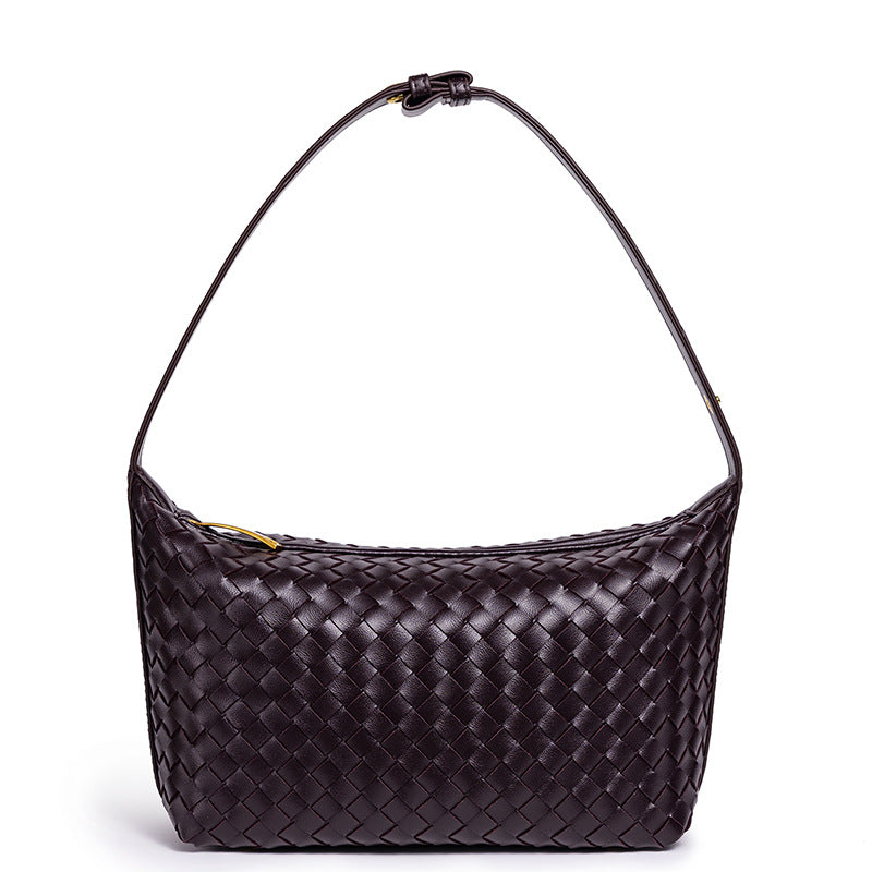 Braided Vegan Leather Shoulder Bag