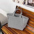 Stylish Checked Utility Tote Bag