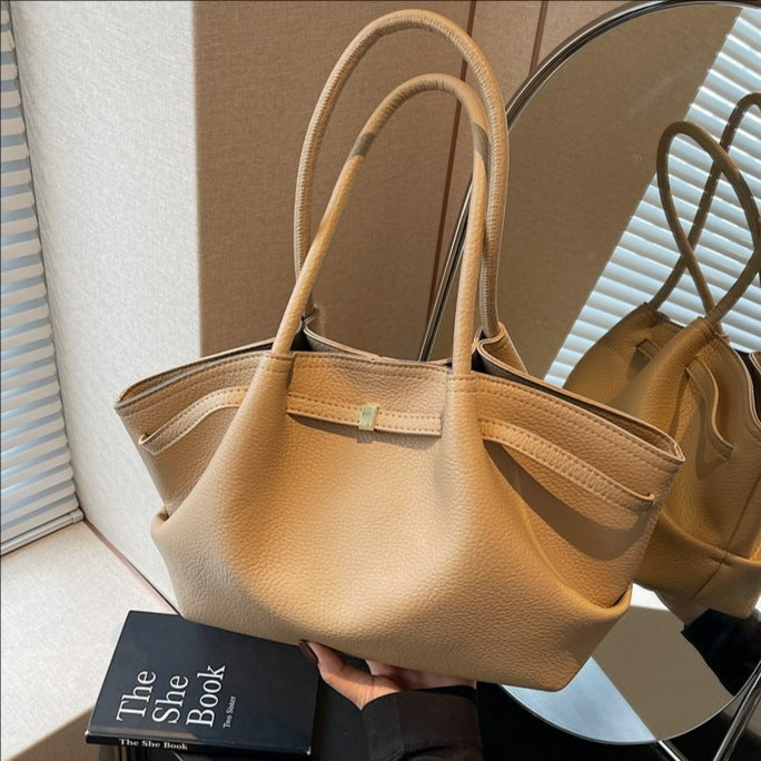 Women's tote bag with structured design-https://detail.1688.com/offer/1028146659910.html-Calm Wears-White-411221-Calm Wears
