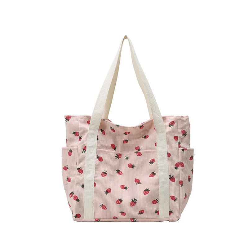 WoFloral Patterned Canvas Shopping Tote Bag