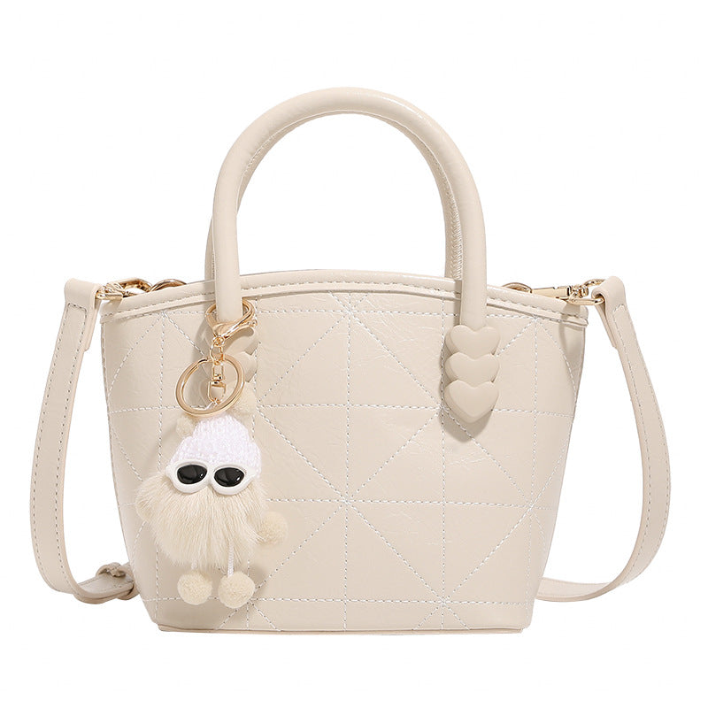 Women's Mini Handbag with Playful Chain Pendant