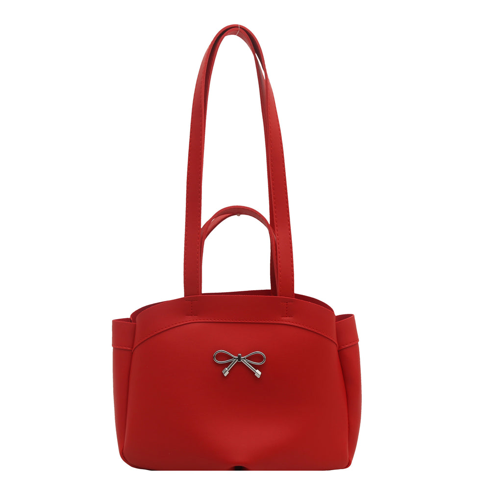 Elegant Bow Accent Handheld Tote Bag