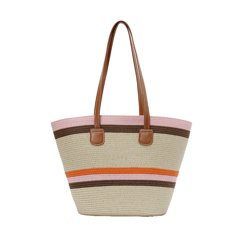 WoColorful Straw Beach Tote Bag