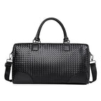 Premium Woven Leather Weekender Bag