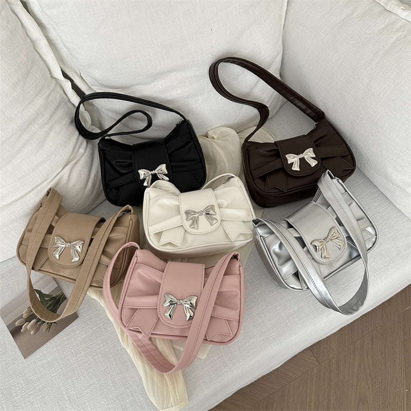Elegant Bow Accent Shoulder Bag