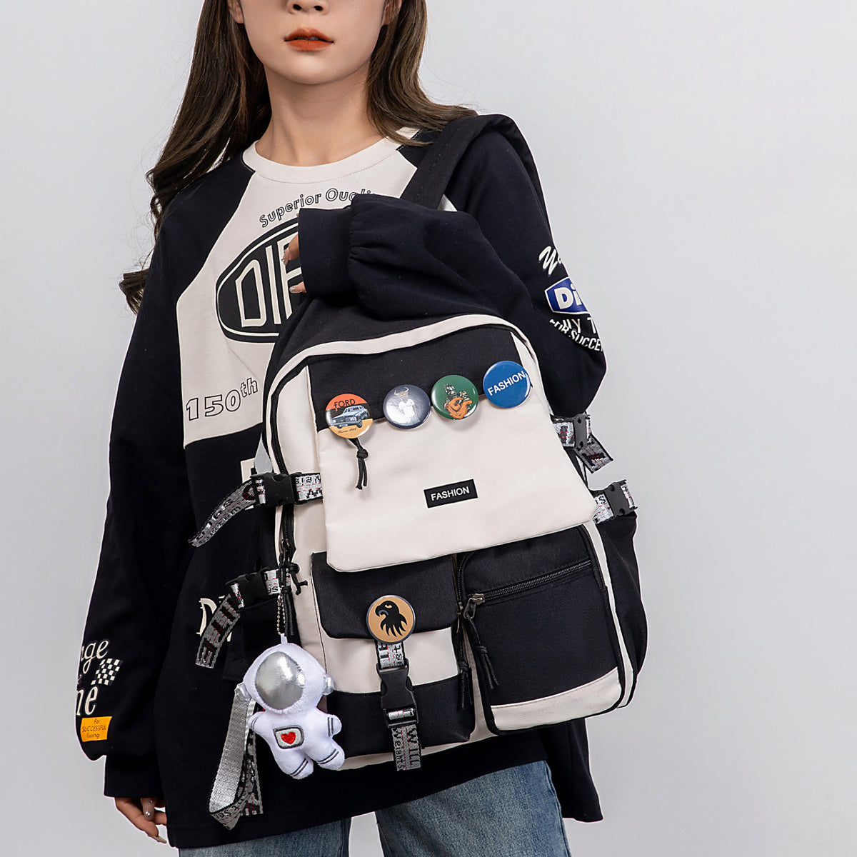 More modern backpack with versatile compartments and creative applications