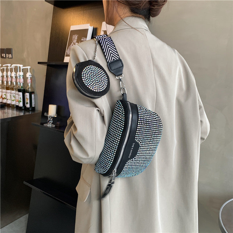 Stylish Rhinestone Embellished Mini Crossbody Bag