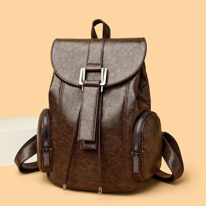 Retro Chic Vegan Leather Backpack