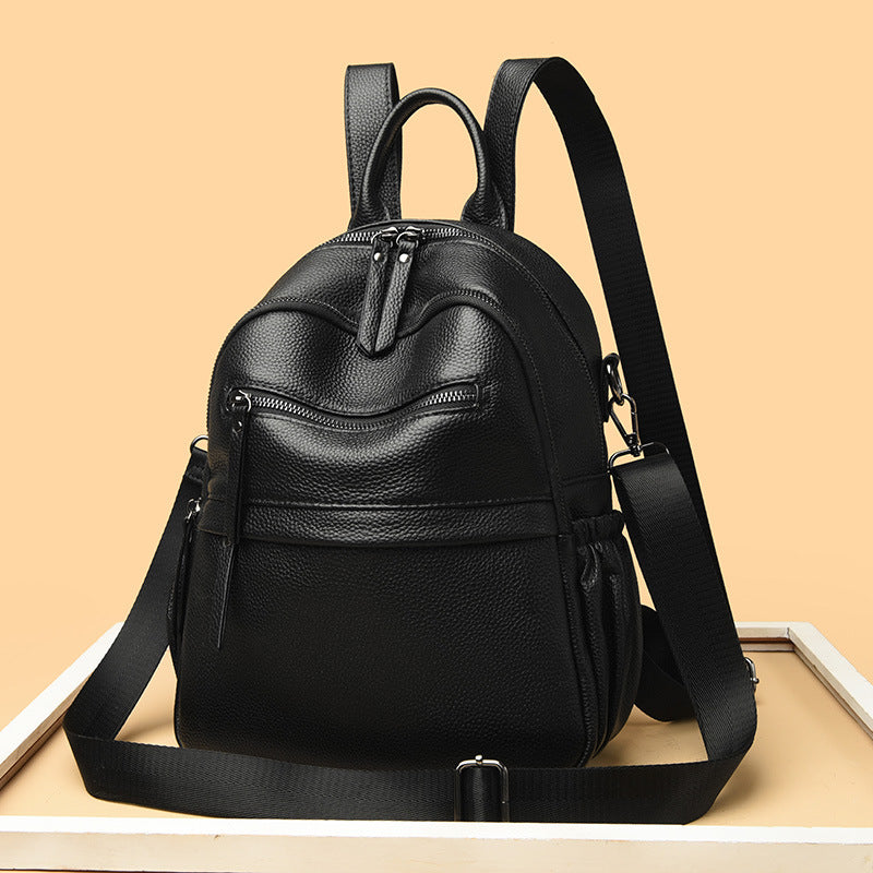 Multi-Functional Textured Leather Backpack