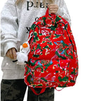 Leisure backpack with colorful floral pattern