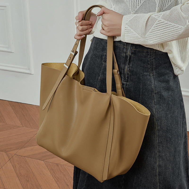 Women's tote bag with elegant design and removable shoulder strap-https://detail.1688.com/offer/994459658272.html-Calm Wears-Apricot-54-Calm Wears