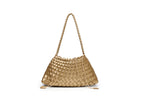 Textured Woven Slouchy Shoulder Bag