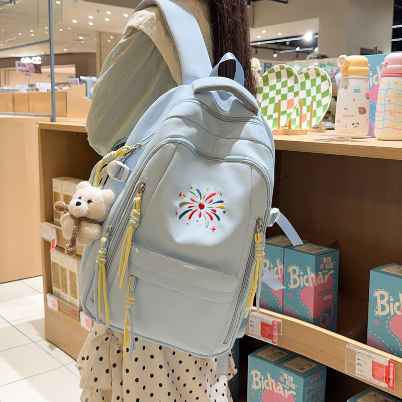 Backpack with Colorful Decorations and Innovative Compartments