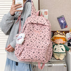 Floral-Patterned Travel Backpack