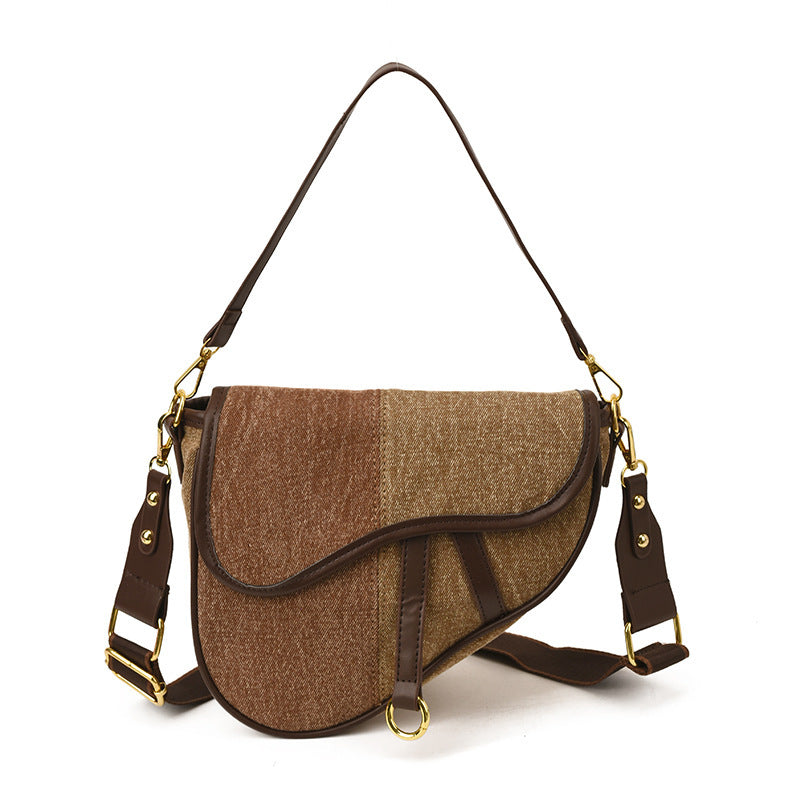 Women’s shoulder bag made of durable denim with adjustable shoulder strap-https://detail.1688.com/offer/982423176313.html-Calm Wears-Khaki-nothing-Calm Wears