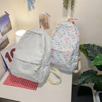 Cute backpack with embroidered cat motif