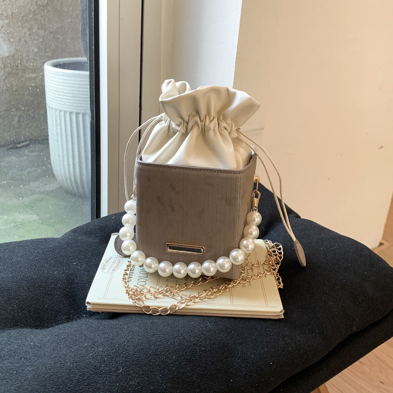 Ladies stylish mini handbag with drawstring and pearl accent-https://detail.1688.com/offer/1029579383087.html-Calm Wears-Khaki-nothing-Calm Wears